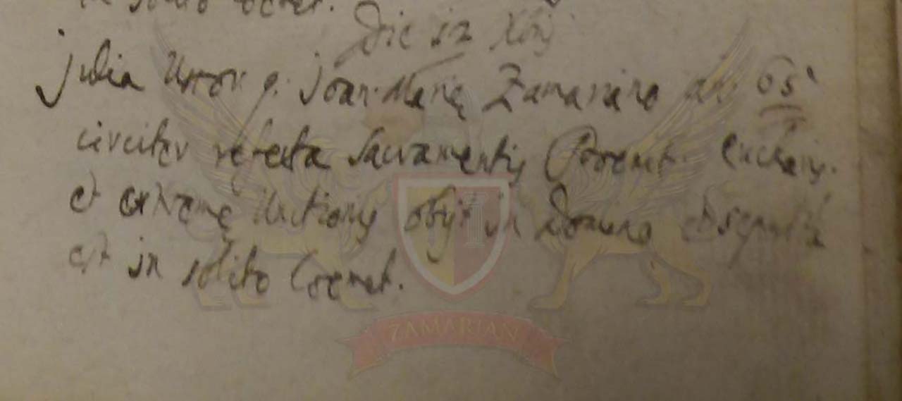 Registro de óbito de Giulia Registro de óbito de Giulia